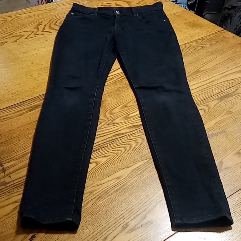 7 FOR ALL MANKIND Womens Jeans  25 BLACK Preowned Casual Work Pants Used